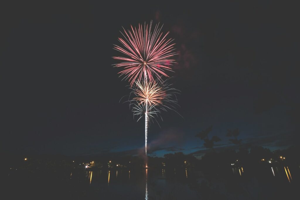 fireworks display at night sky